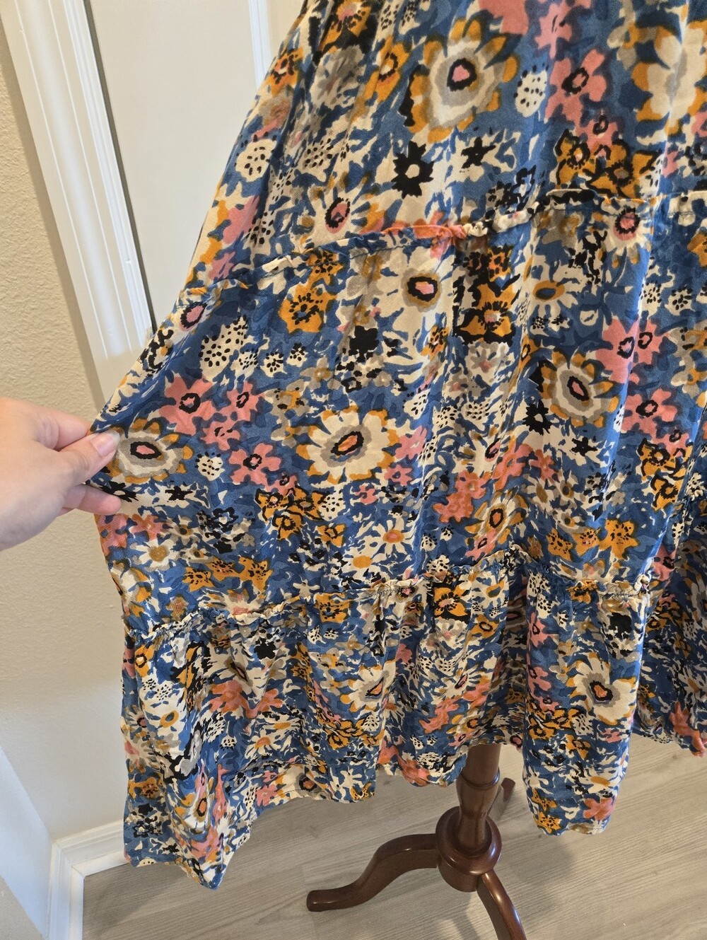Natural Life Blue Floral Sundress with Yellow & Pink Accents, Size XL - Picture 4 of 9